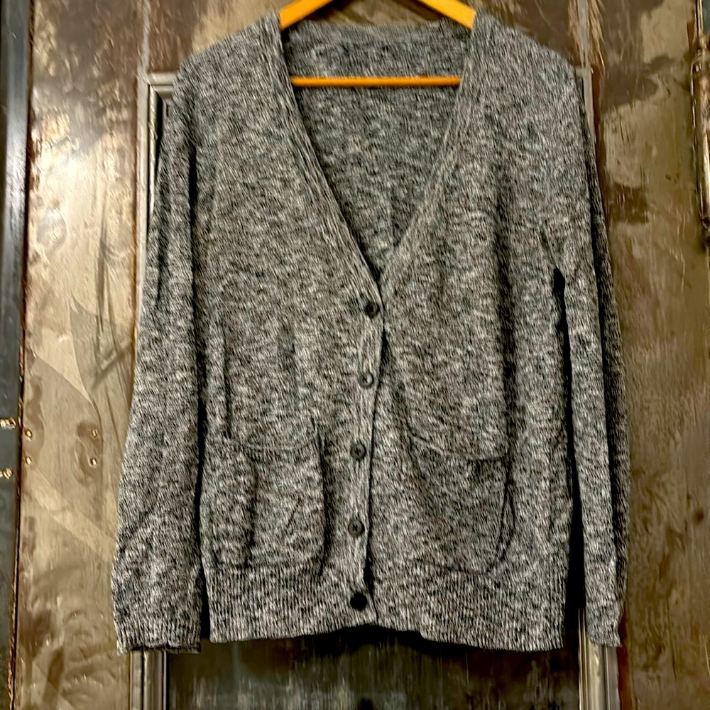 Madewell cotton marled grey sweater